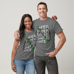 Pixel-Gamer-Typografie Retro T-Shirt
