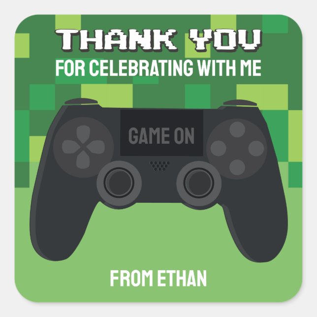 Pixel Gamer Vielen Dank Sticker (Vorderseite)
