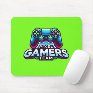 Pixel Gamers Team - Neon Green Glitch Mousepad
