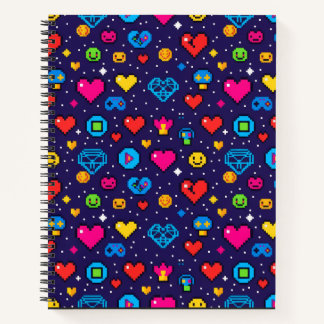 Pixel-Gaming-Ästhetik-Hardcover-Journal Notizbuch