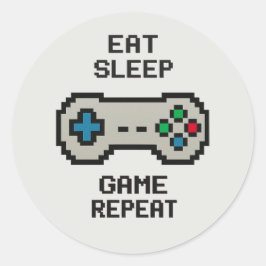 Pixel-Gaming-Aufkleber – Lustige Laptop- & Konsole Runder Aufkleber