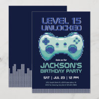 Pixel Gaming Gamer Boy Video Games Player Geburtst