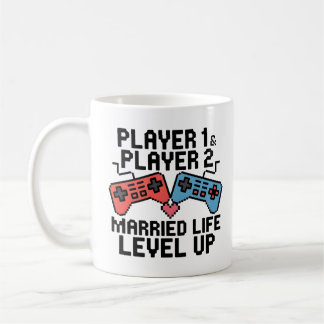 Pixel-Gaming-Paar Level Up Design Kaffeetasse