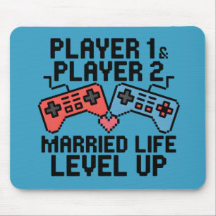 Pixel-Gaming-Paar Level Up Design Mousepad
