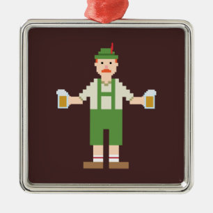 Pixel German Silbernes Ornament