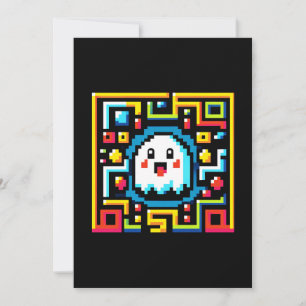 Pixel-Ghost-Maze - Retro-Arcade-Inspiriert Gaming Feiertagskarte