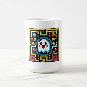 Pixel-Ghost-Maze - Retro-Arcade-Inspiriert Gaming Kaffeetasse
