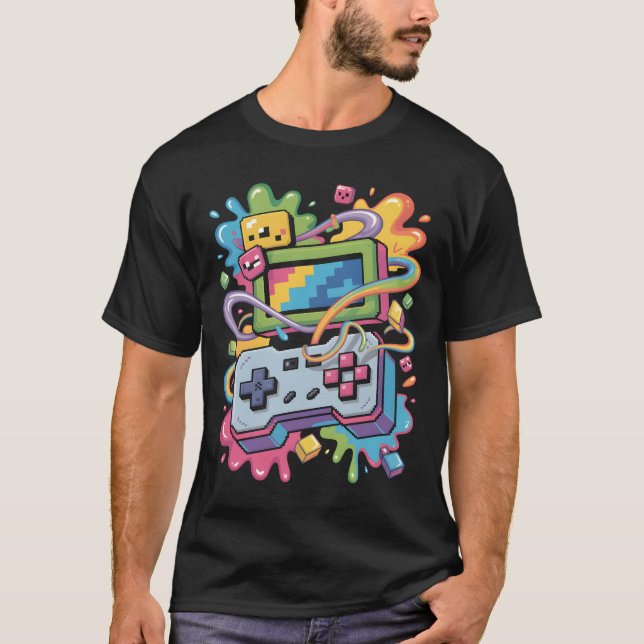 Pixel Graffiti Storm T-Shirt (Vorderseite)