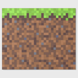Pixel-Gras-Gamer-Geburtstag  Geschenkpapier