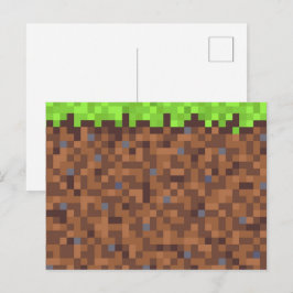 Pixel-Gras-Gamer-Geburtstag  Postkarte