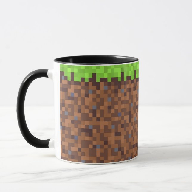 Pixel-Gras-Gamer-Geburtstag  Tasse (Links)