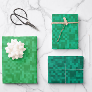 Pixel-Green Pack Geschenkpapier Set
