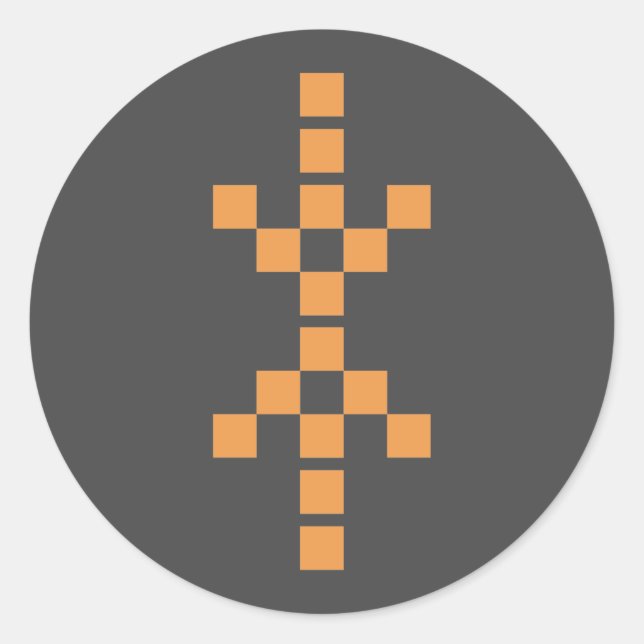 Pixel Hand Eris (orange) Aufkleber (Vorderseite)