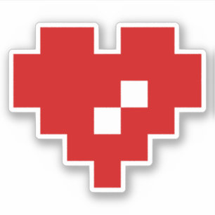Pixel Heart 8 Bit-Liebe Aufkleber