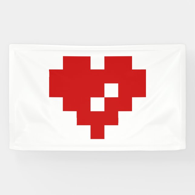 Pixel Heart 8 Bit-Liebe Banner (Horizontal)