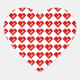 Pixel Heart 8 Bit-Liebe Herz-Aufkleber
