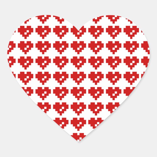 Pixel Heart 8 Bit-Liebe Herz-Aufkleber (Vorderseite)