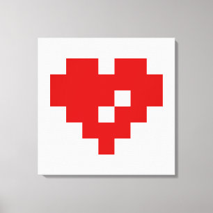 Pixel Heart 8 Bit-Liebe Leinwanddruck
