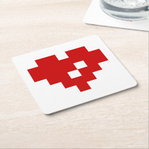 Pixel Heart 8 Bit-Liebe Rechteckiger Pappuntersetzer