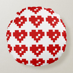 Pixel Heart 8 Bit-Liebe Rundes Kissen