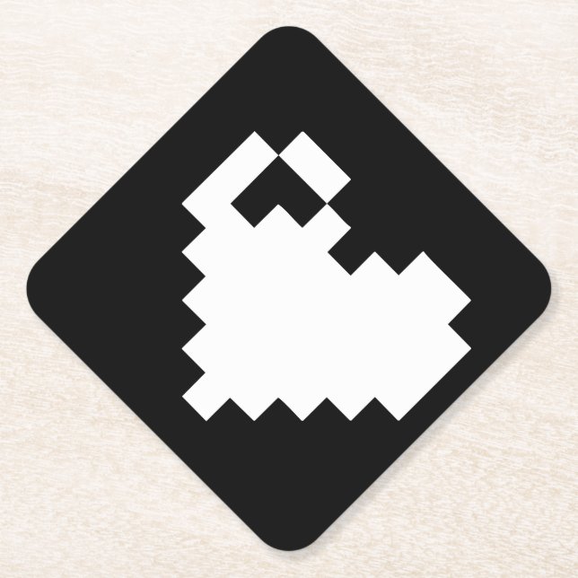 Pixel Heart 8 Bits Untersetzer (Vorderseite)