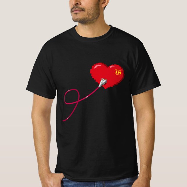 Pixel-Herz-Matching-Paar-Outfit Verlassen T-Shirt (Vorderseite)