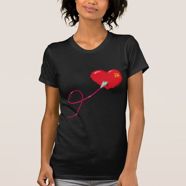 Pixel-Herz-Matching-Paar-Outfit Verlassen T-Shirt (Vorderseite)