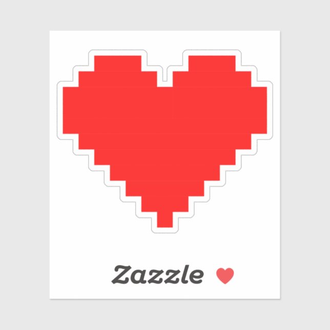 Pixel Herz - Retro-Gaming-Sticker Aufkleber (Blatt)