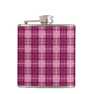 Pixel Karo_Magenta-Schwarz Flachmann