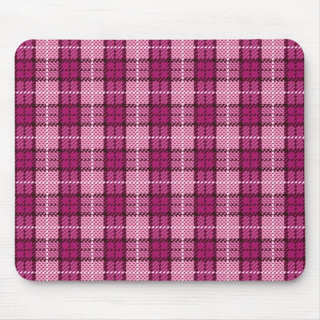 Pixel Karo_Magenta-Schwarz Mousepad (Vorne)