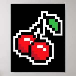 Pixel-Kirschen 80er Videospiel Halloween-Kostüm Ea Poster