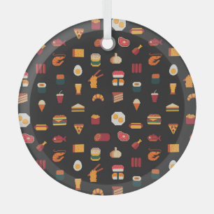 Pixel Kunst Essen, nahtlose Textur. Ornament Aus Glas