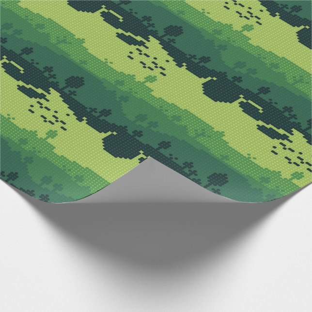Pixel-Landschaftsmuster Geschenkpapier (Ecke)