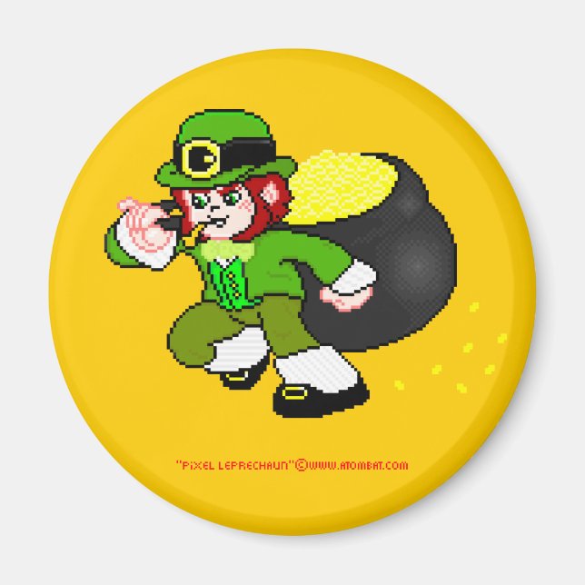 Pixel Leprechaun Magnet 4 (Vorne)