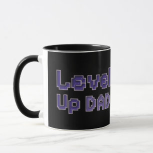 Pixel Level Up Dad Gamer Zweifarbiges Tasse