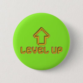 Pixel Level Up Gamer Pin - Limettengrün Button