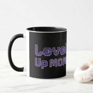 Pixel Level Up Mom Gamer Zweifarbiges Tasse 