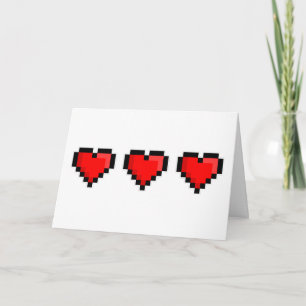 Pixel-Liebesherzen Personalisiert Karte