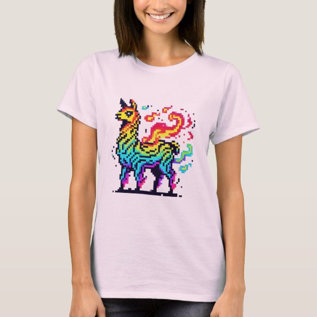 Pixel Llama Inferno T-Shirt (Vorderseite)