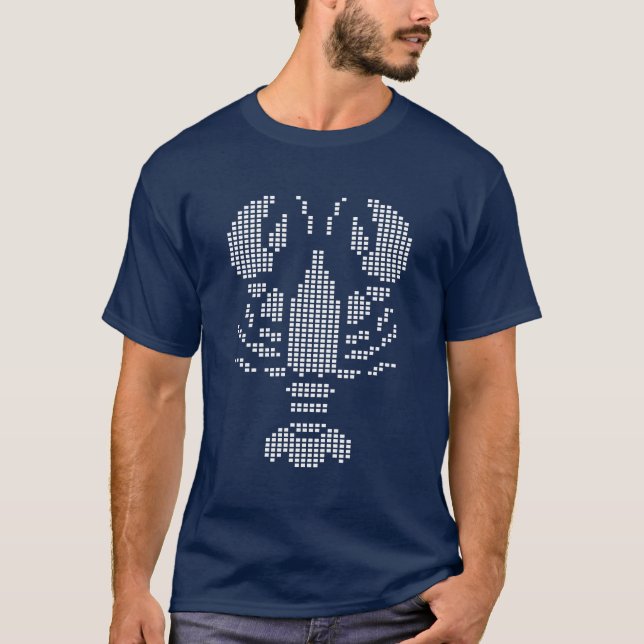 Pixel Lobster Emblem Mosaic T-Shirt (Vorderseite)