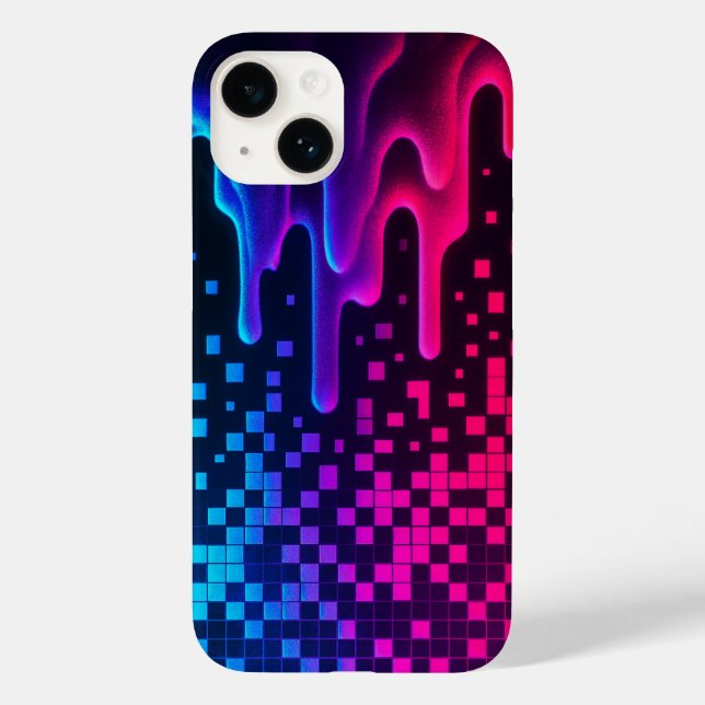 Pixel Melt Glitch coque iphone esthétique (Verso)