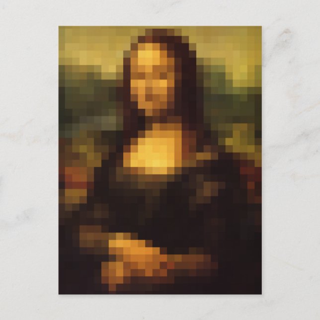 Pixel Mona Lisa 2 Postkarte (Vorderseite)