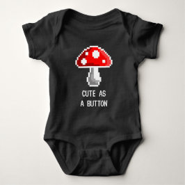 Pixel Mushroom Baby Bodysuit (dunkel) Strampler