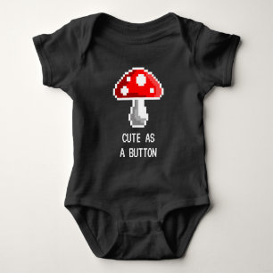 Pixel Mushroom Baby Bodysuit (dunkel) Strampler