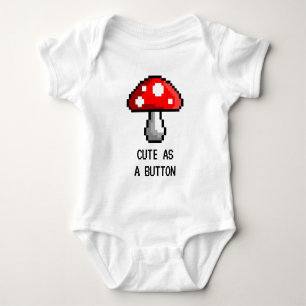 Pixel Mushroom Baby Bodysuit Strampler