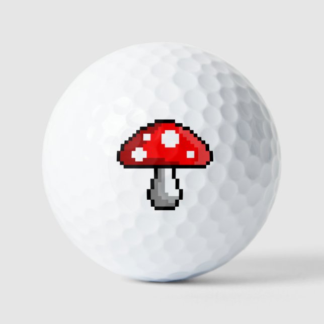 Pixel Mushroom Golf Balls Golfball (Vorderseite)