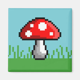 Pixel Mushroom Meadow Magnet