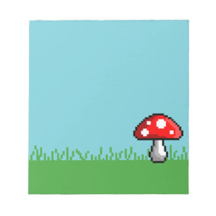 Pixel Mushroom Meadow Notepad Notizblock