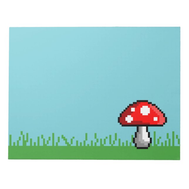 Pixel Mushroom Meadow Notepad Notizblock (Vorderseite)