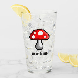 Pixel Mushroom Name Glass Glas